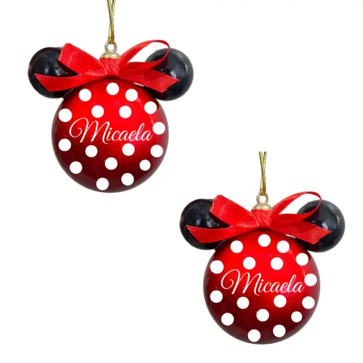 Esfera navideña mickey personalizada x2